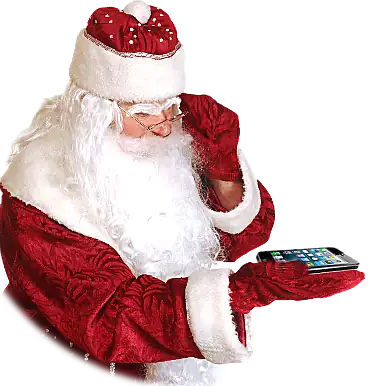 Дед Мороз звонит по телефону